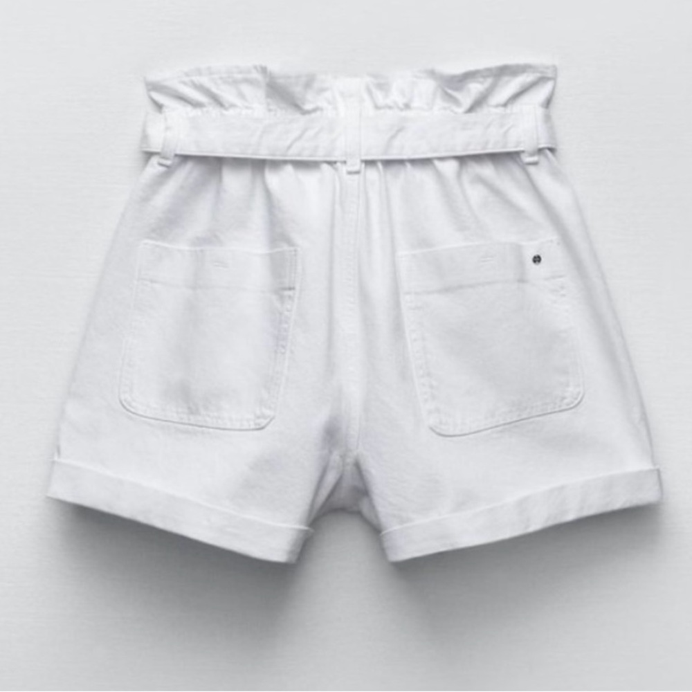 Zara White High-Waisted Women's Shorts - Picture 5 of 10
